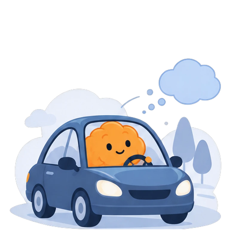 En voiture, une idée arrive et vous distrait.